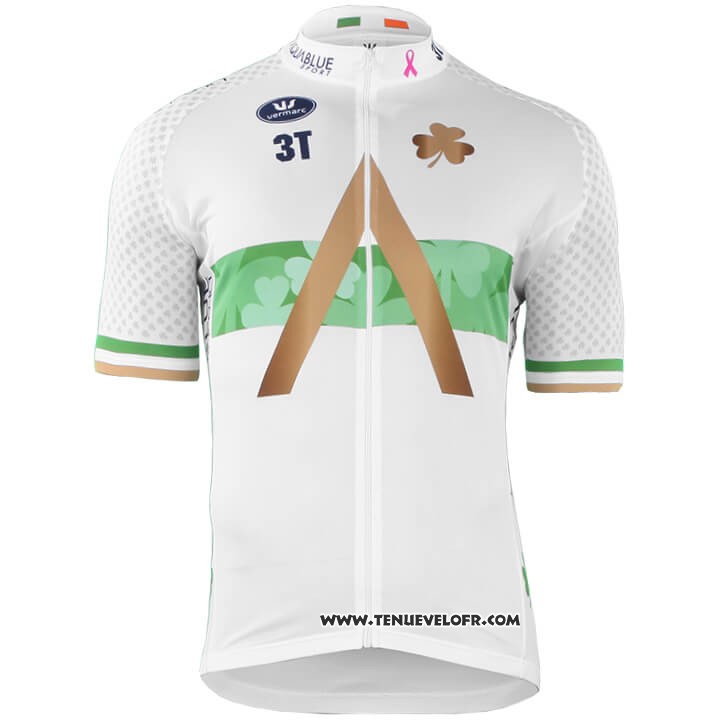 2018 2019 Maillot Ciclismo Aqua Bleue Sport Champion Irlande Manches Courtes et Cuissard
